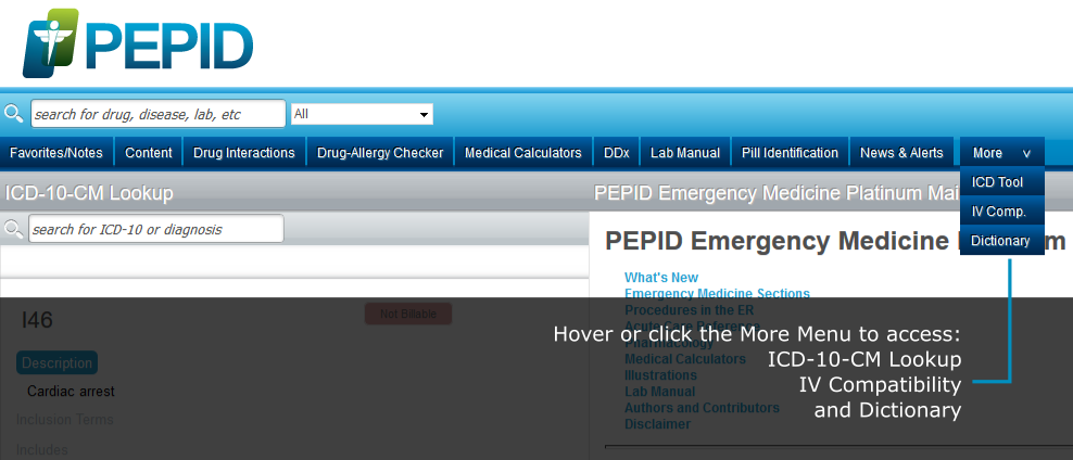 PEPID Connect - More Navigation